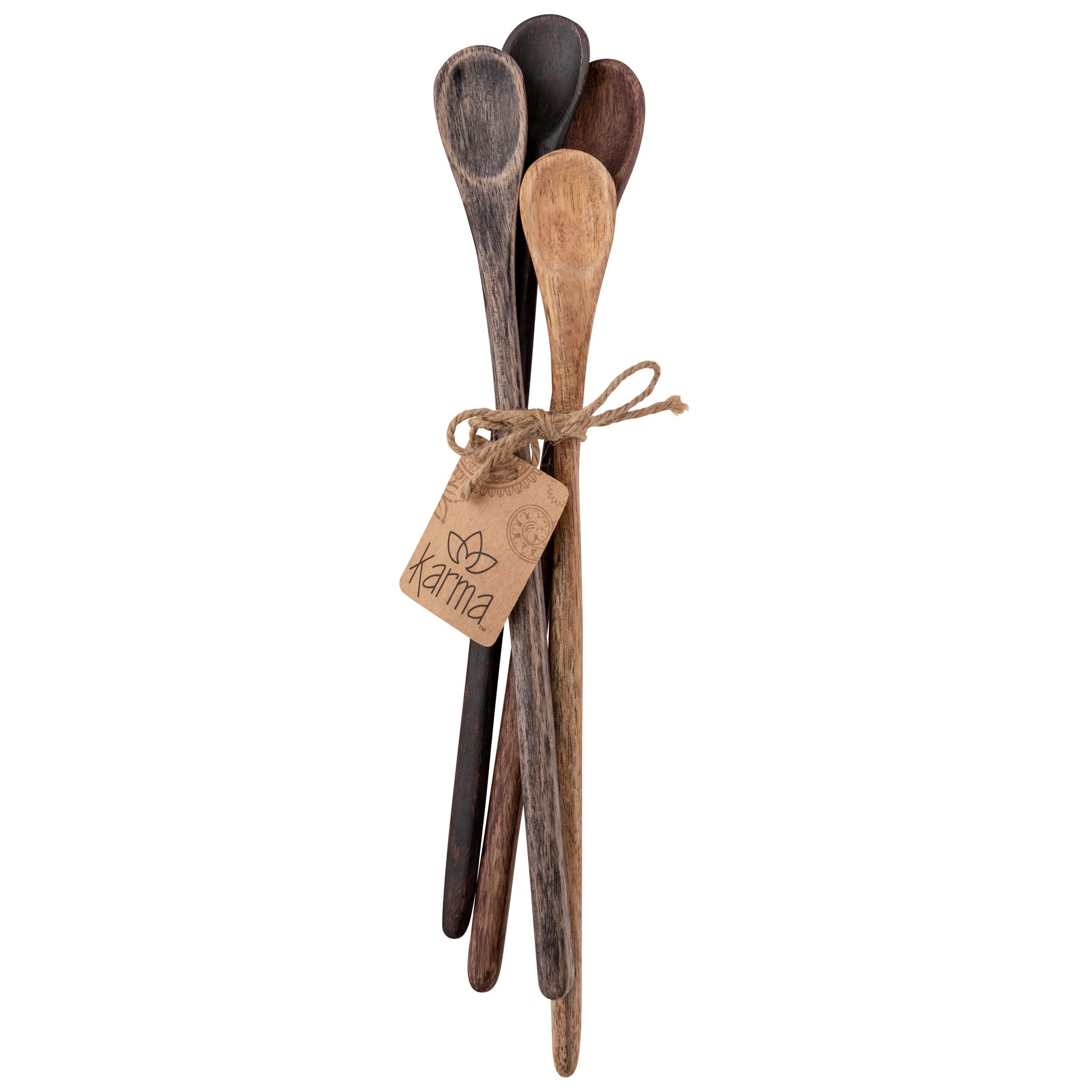 Karma long-handle spoons for stirring soups with comfortable reach and control.