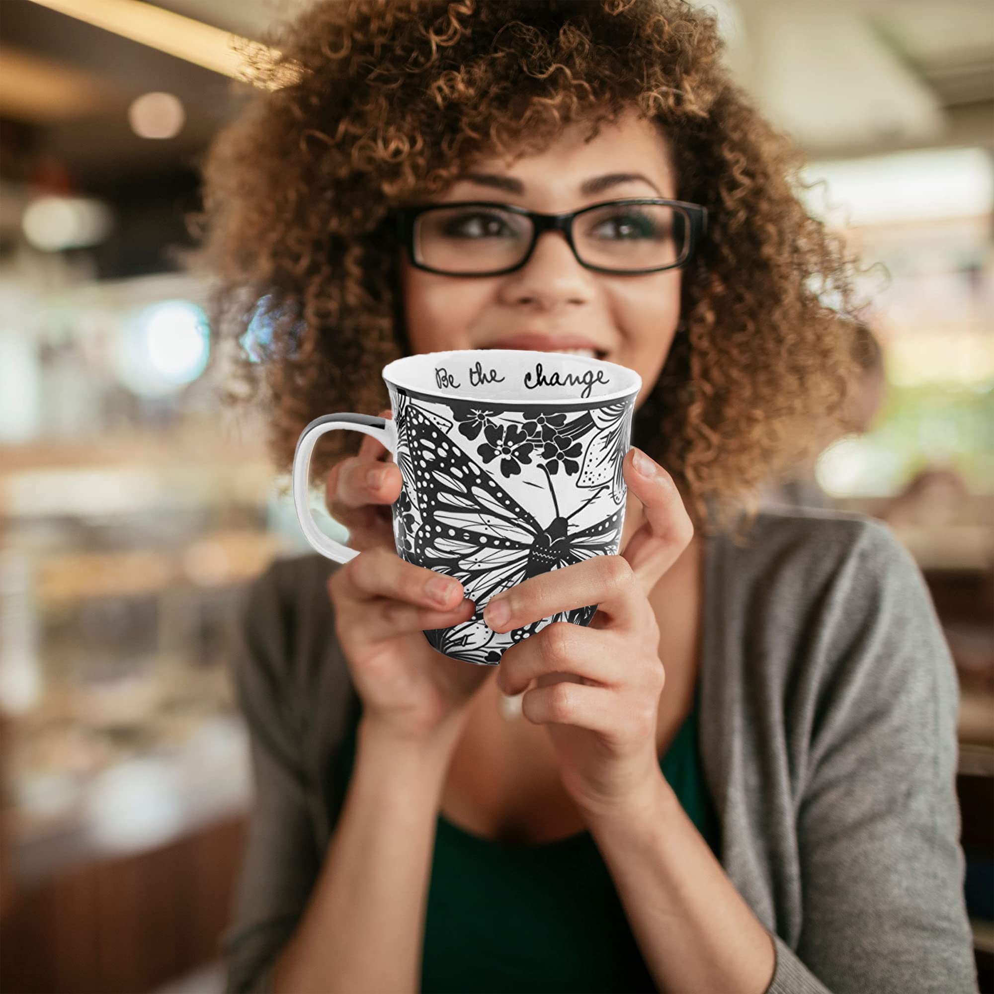 Boho-style Karma mug enhances kitchen decor