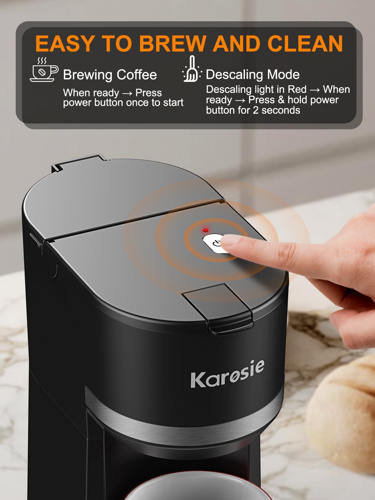 Karosie compact width fits 4.33 inches for tight countertops