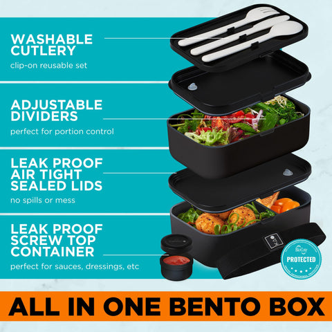 KARRICO Double Premium Bento Box compartments ready for organized meals