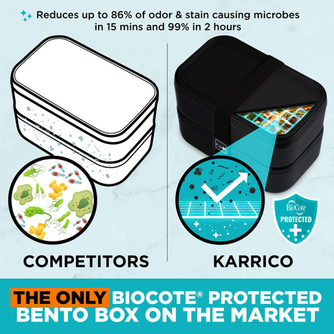 KARRICO Double Premium Bento Box cutlery clip under lid