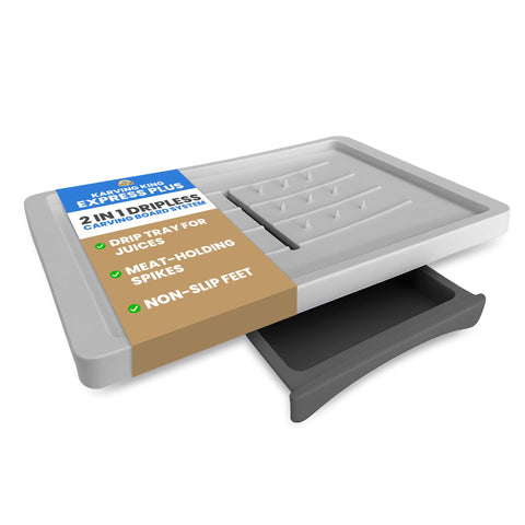 Karving King Meal Prep System large cutting board showing juice groove for clean carving