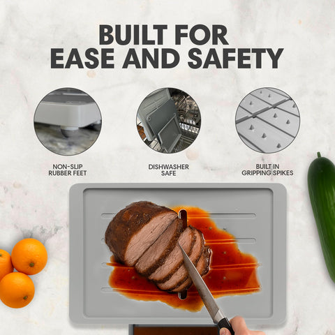 Karving King Plus easy-grip handles for safe transport.