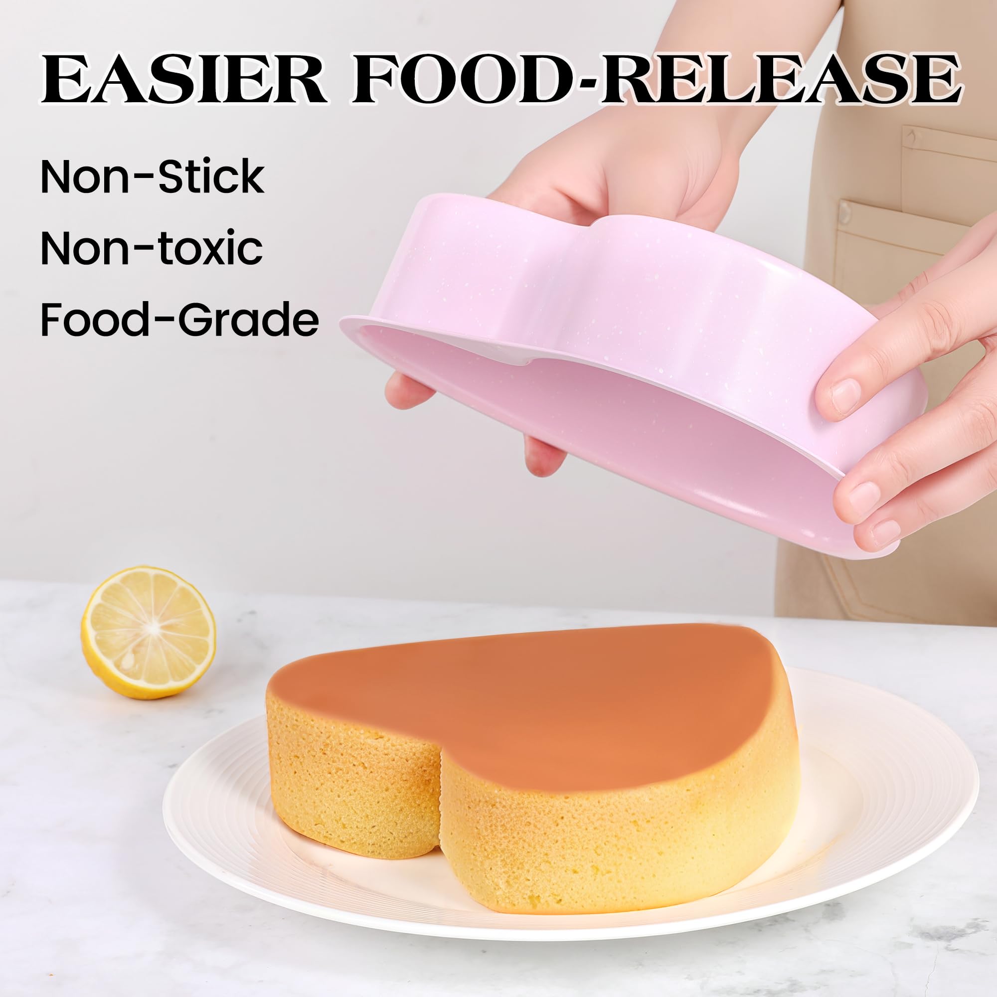 KASHME heart pans 8-inch ideal for family-sized treats and celebrations.