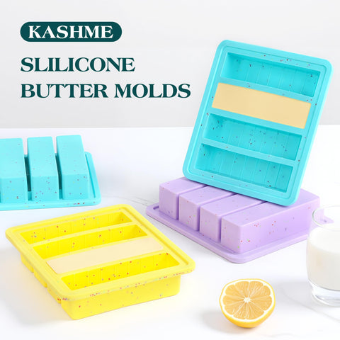 KASHME butter mold on countertop ready for portioning and serving.