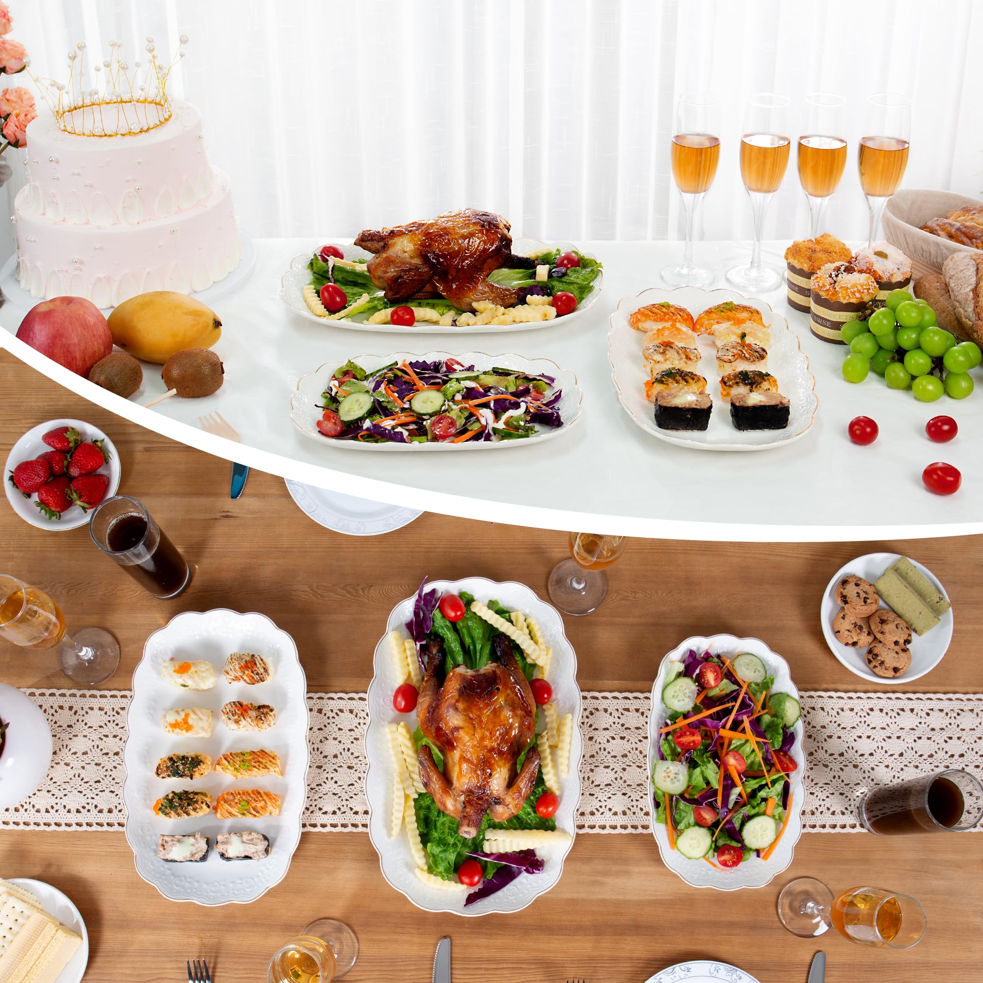 Kassel ceramic serving platter 10-inch oval perfect for desserts and appetizers.