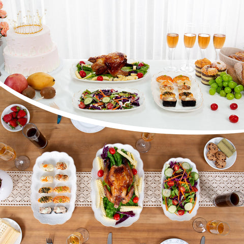 Kassel ceramic serving platter 10-inch oval perfect for desserts and appetizers.