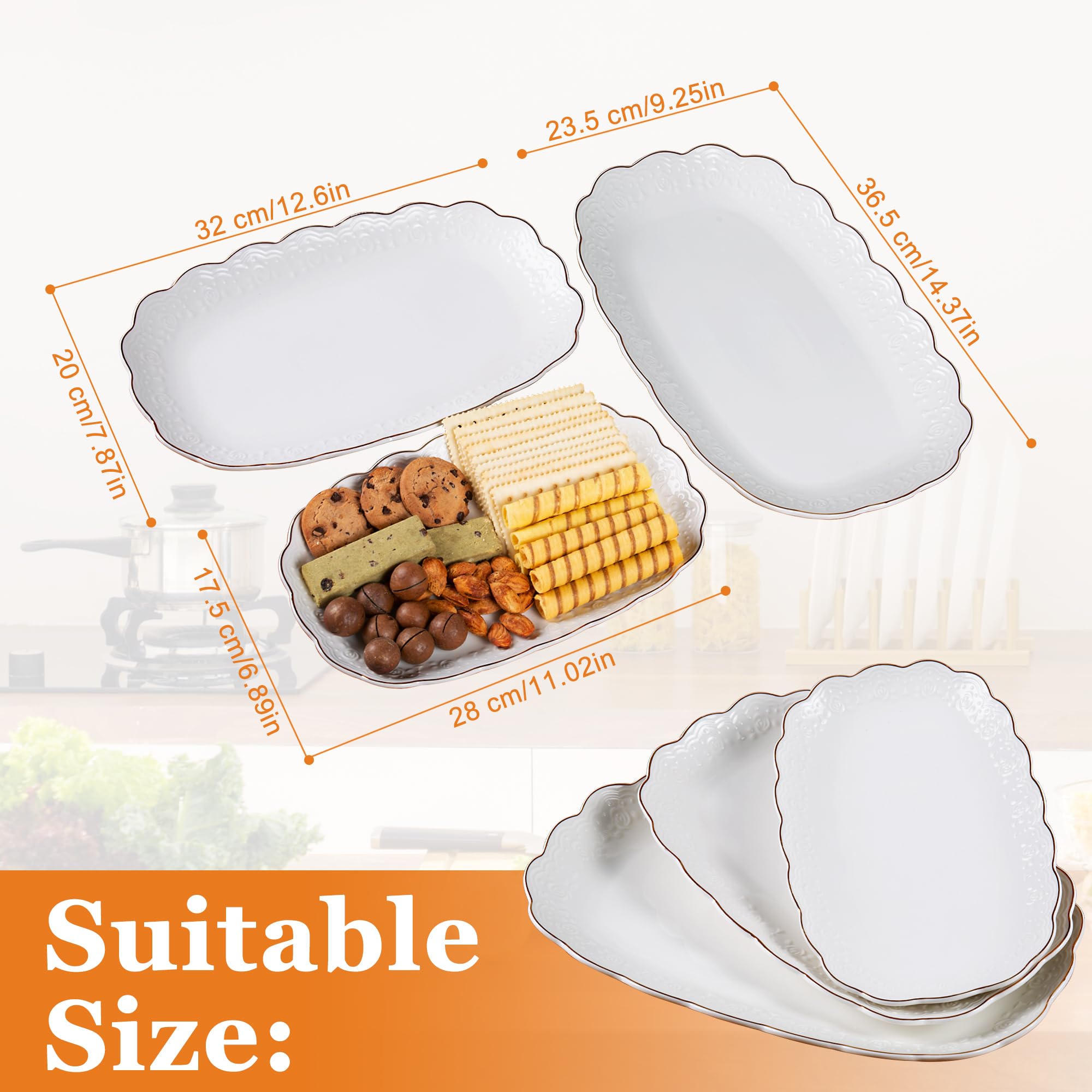 Kassel ceramic serving platter 12-inch oval ideal for sharing main courses.