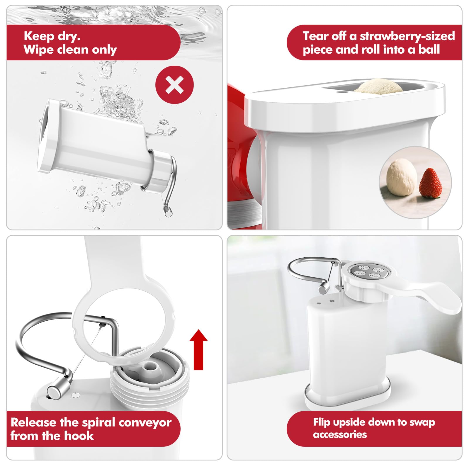 KassunKoch cleaning tool helps remove dough remnants without scratching the finish.