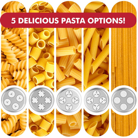 KassunKoch pasta attachment produces fusilli spirals ideal for vibrant salads and kids' plates.