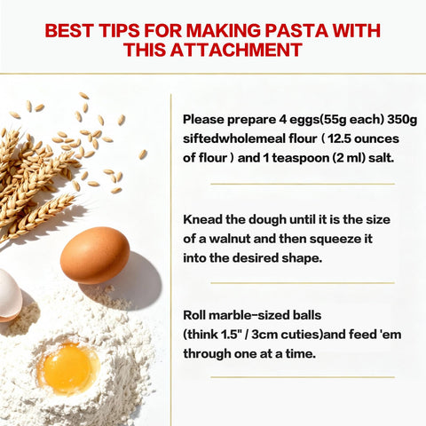 KassunKoch pasta attachment makes small macaroni perfect for kids' macaroni and cheese.