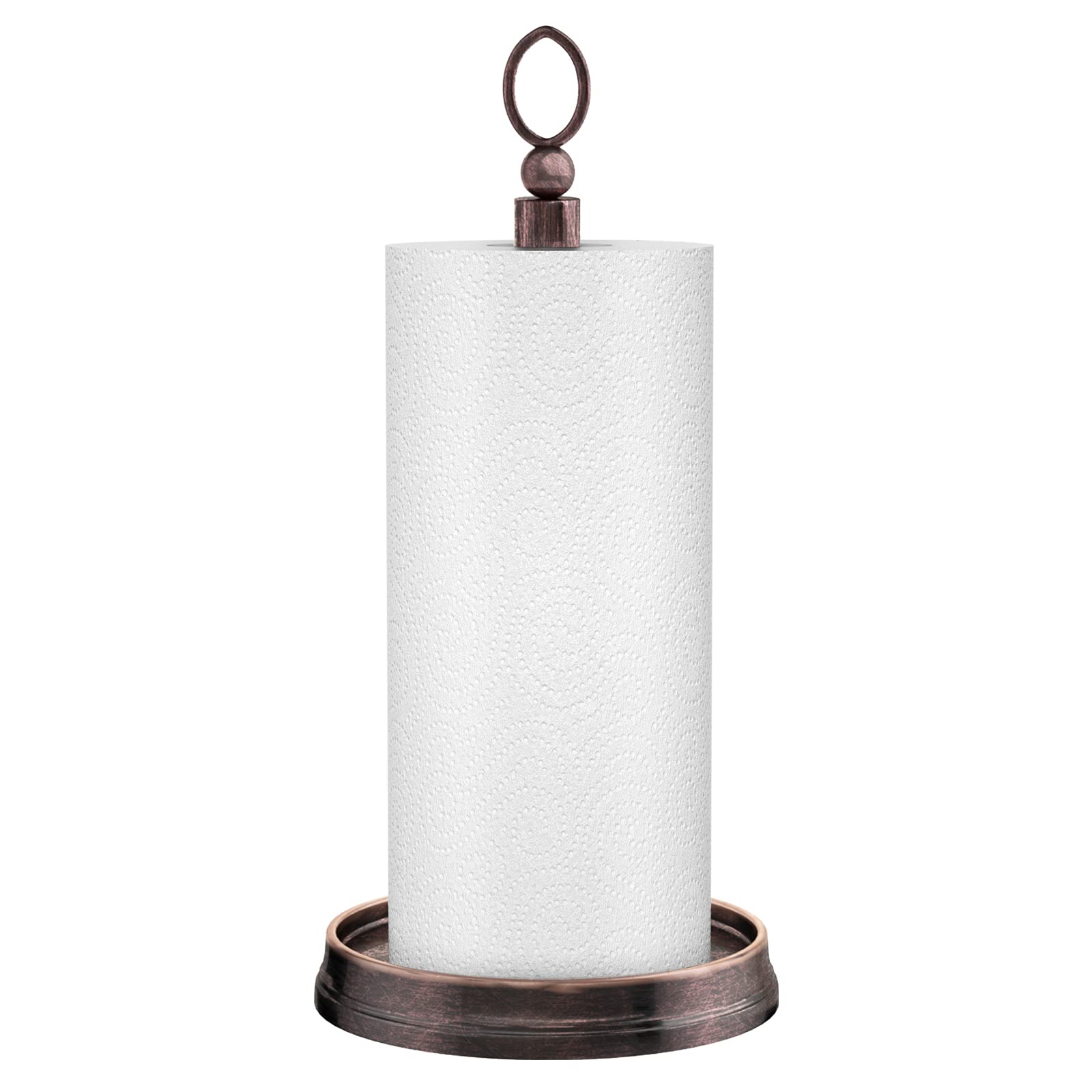 Kasunto paper towel holder base view showing stable compact counter design