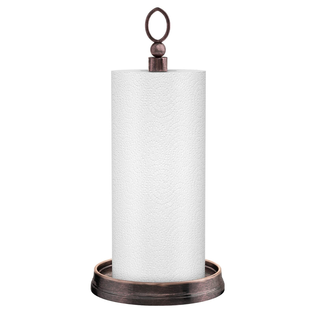 Kasunto paper towel holder base view showing stable compact counter design