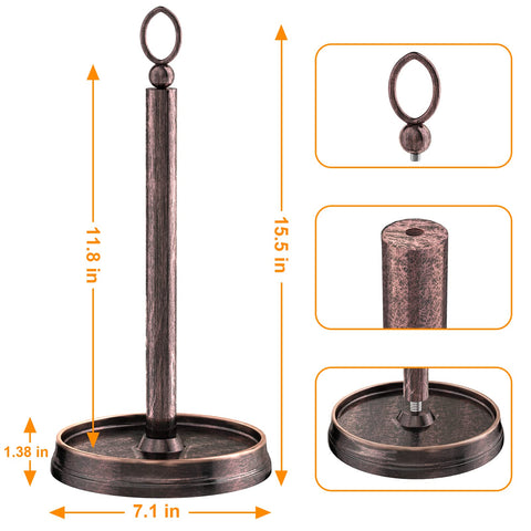 Kasunto paper towel holder top ring for easy lifting and access