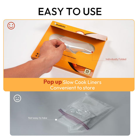 Katbite 13x21 inch liners fit 3-8.5 qt cookers securely.