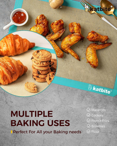 Katbite dishwasher-safe mats simplify cleanup after baking.
