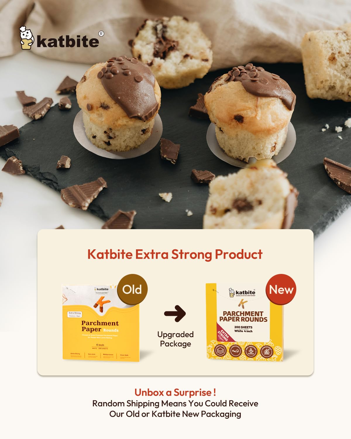 Katbite parchment with silicone coating prevents sticking and simplifies cleanup