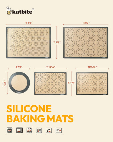 Katbite half-sheet mat 11-5x16-5 for even browning and wide-batch baking.