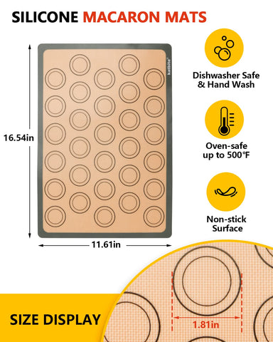 Katbite mat showing printed guides to help portion macarons evenly