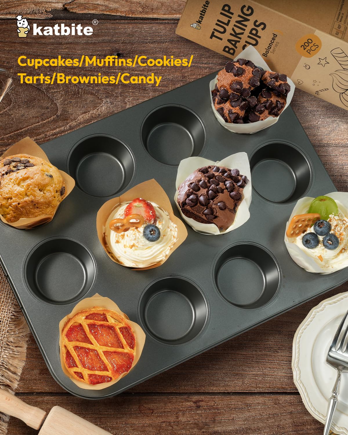 Katbite Multipurpose baking cups for cupcakes, muffins, and more.