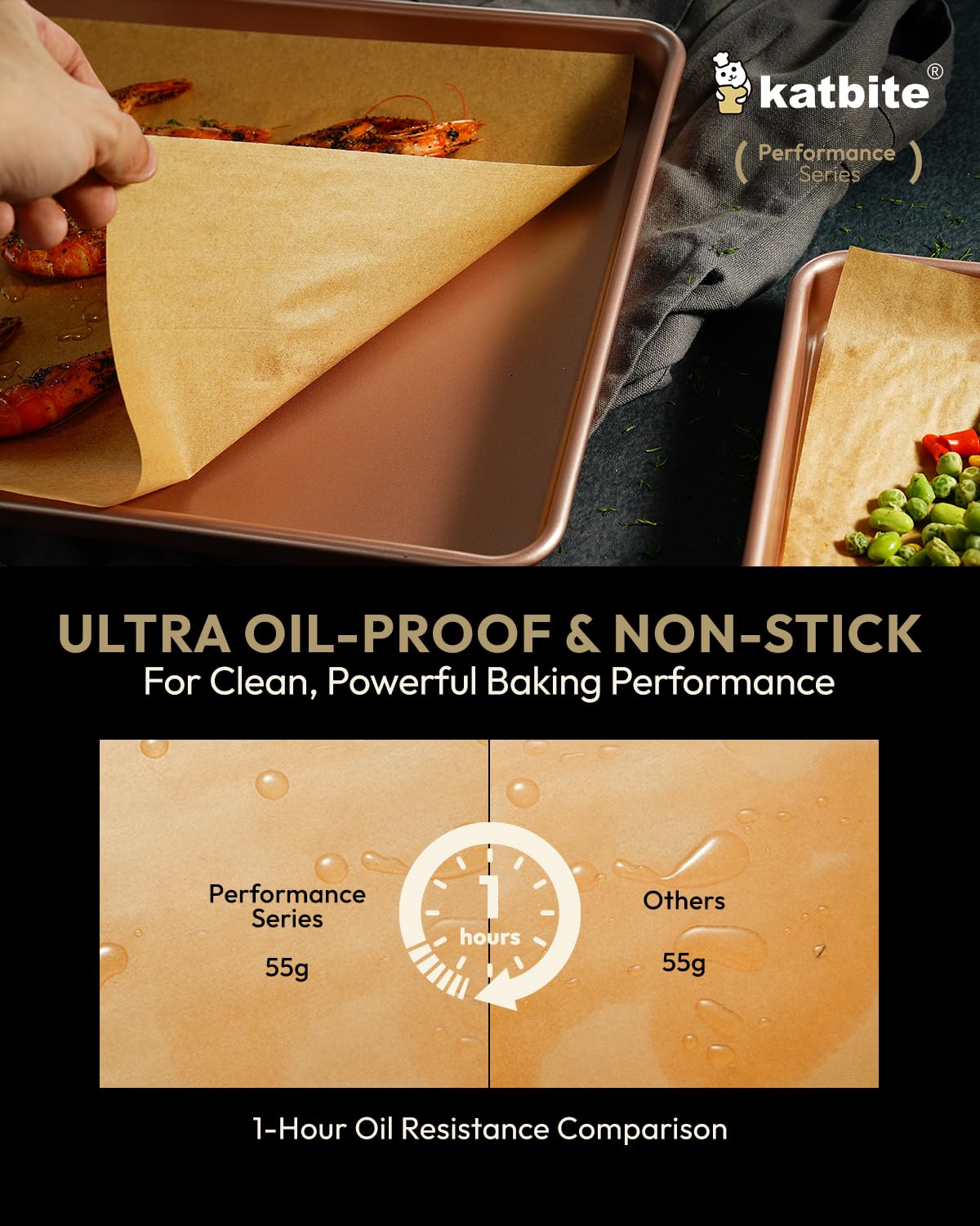 Katbite parchment sheets simplify cleanup after roasting vegetables and meats.