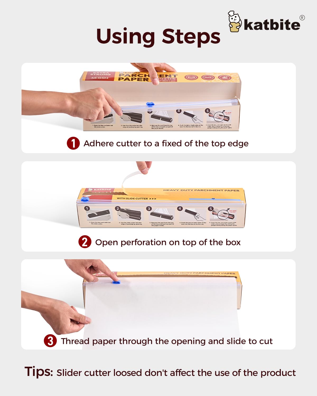 Katbite non-stick parchment keeps cookies from sticking and cleans easily.