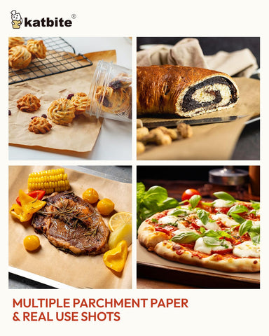 Katbite parchment provides non-stick surface and easy cleanup after baking