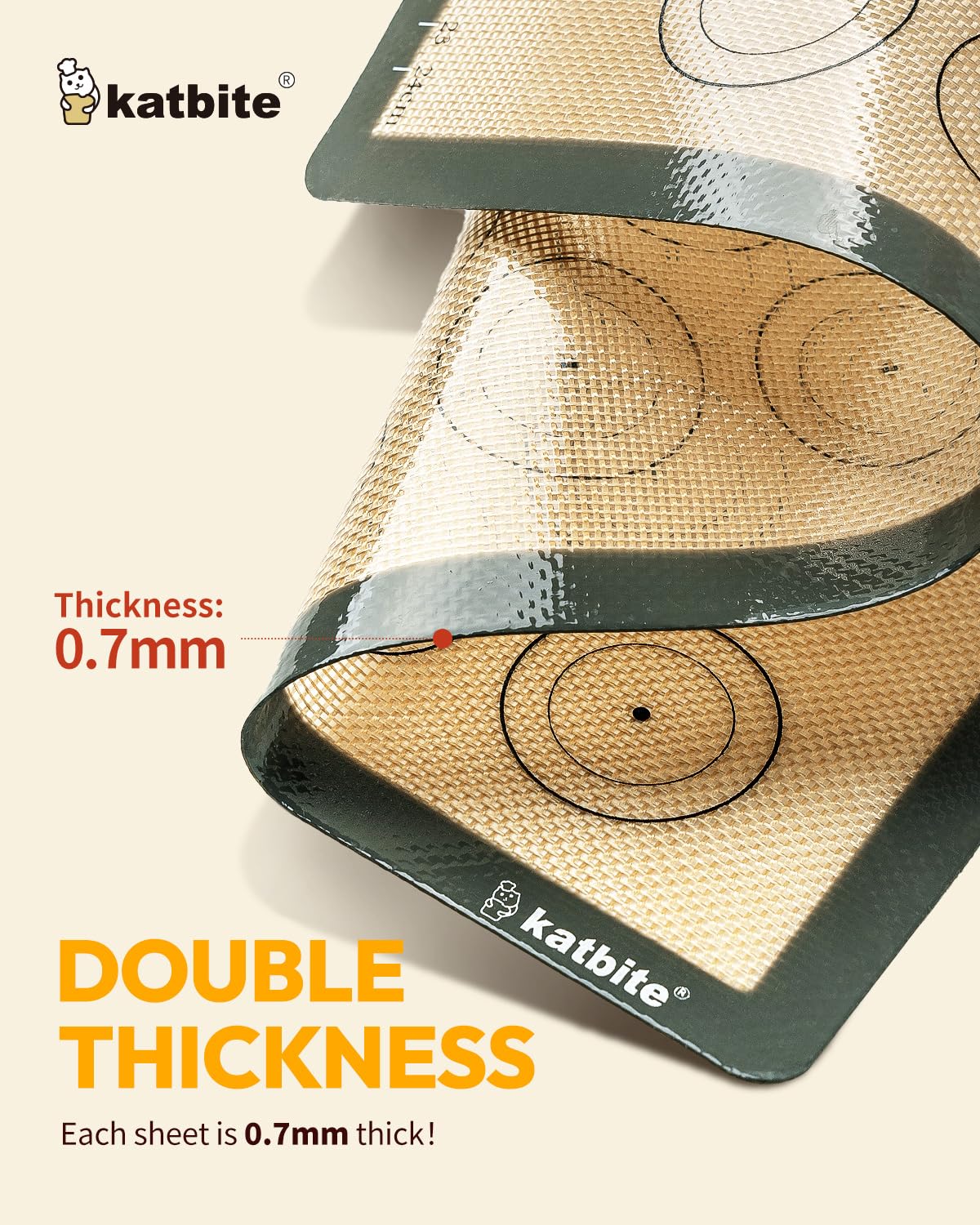 Katbite quarter-sheet mat 11-1-2x8-1-2 enabling compact, efficient tray use.