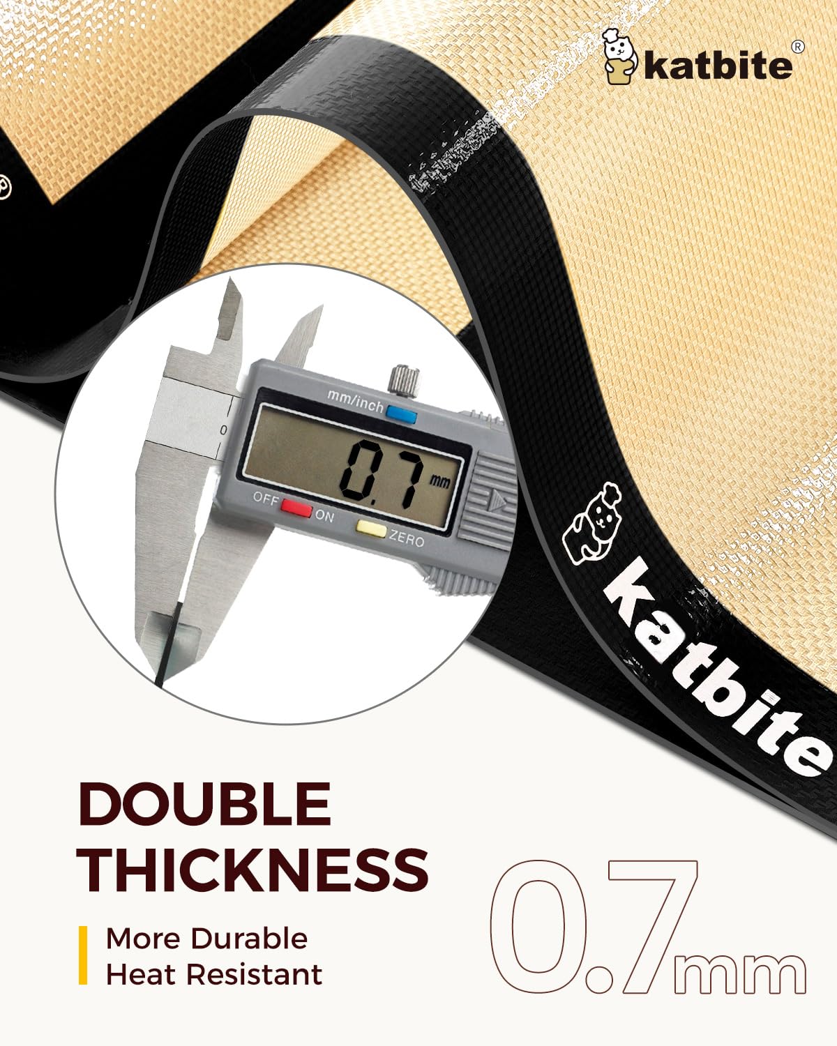 Katbite black half-sheet mats ready for cookies with nonstick surface