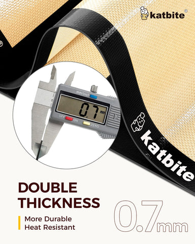 Katbite black half-sheet mats ready for cookies with nonstick surface