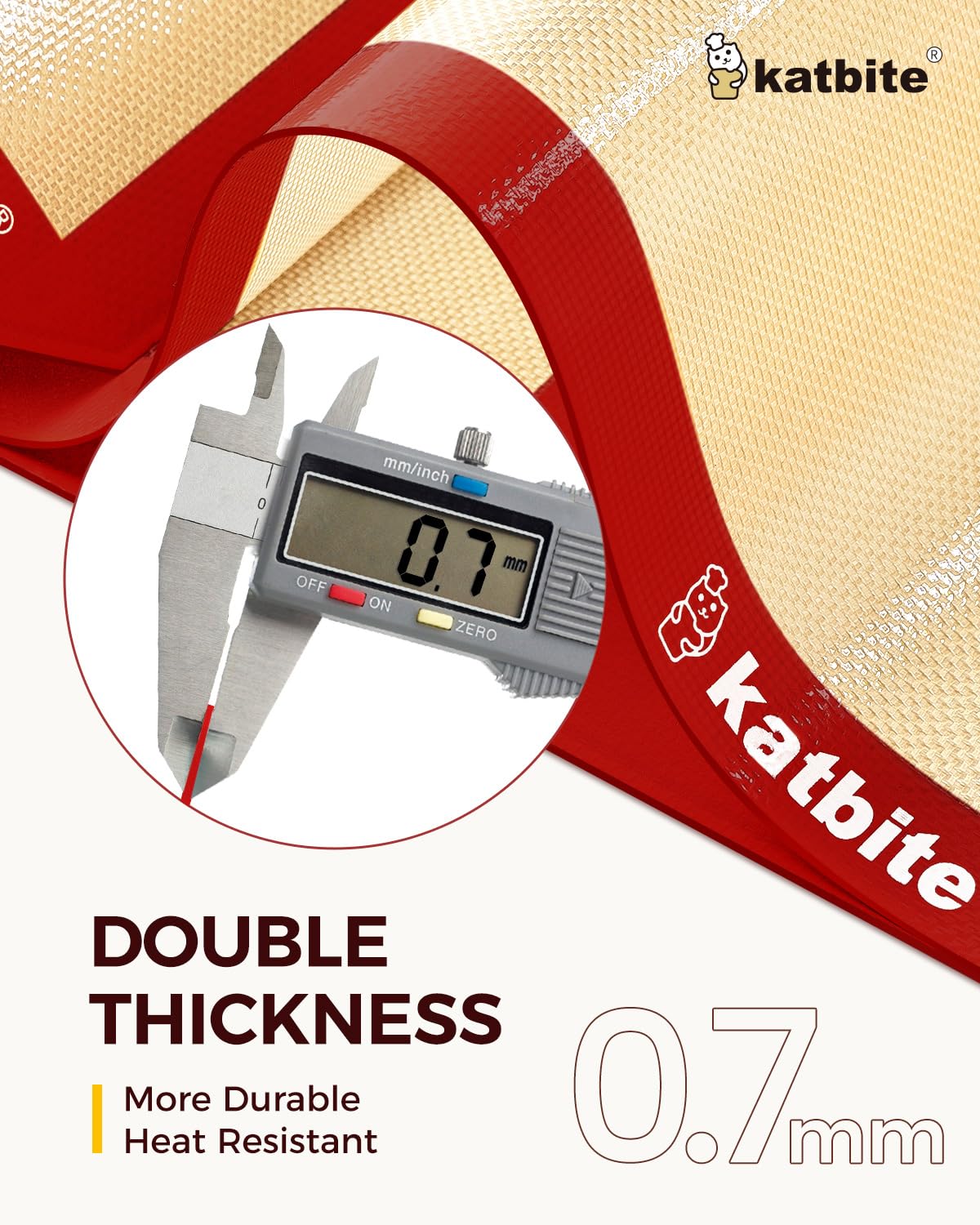 Katbite red quarter-sheet mat, compact design for small-batch bakes and cooling