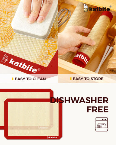 Katbite red mat used for cookies and macarons, smooth release and crisp edges