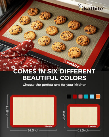 Katbite red mat tolerates -40°F to 500°F for versatile cooking tasks