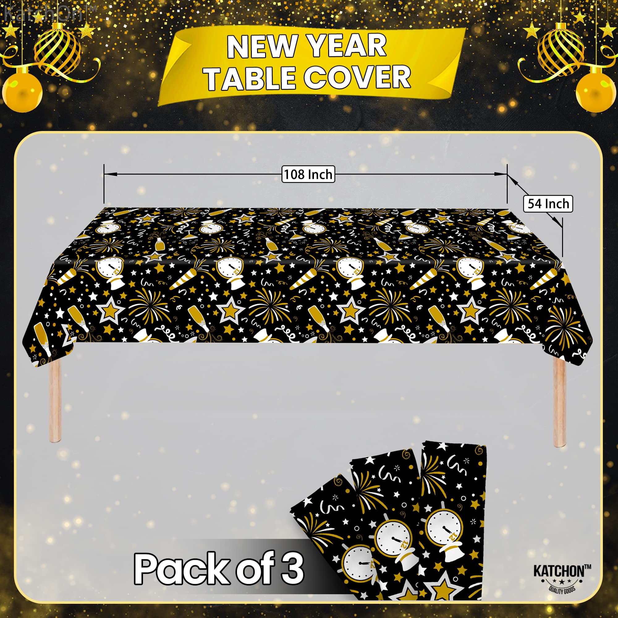 KatchOn disposable plastic tablecloth keeps tables protected and easy to clean