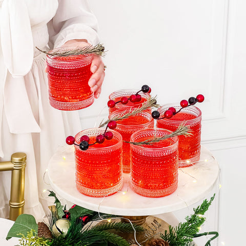 Kate Aspen 10 oz drinking glasses for juice or water at family meals.
