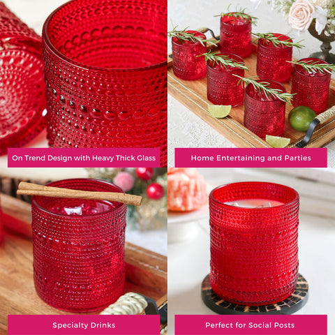 Kate Aspen Christmas table decor glasses add festive glow to gatherings.