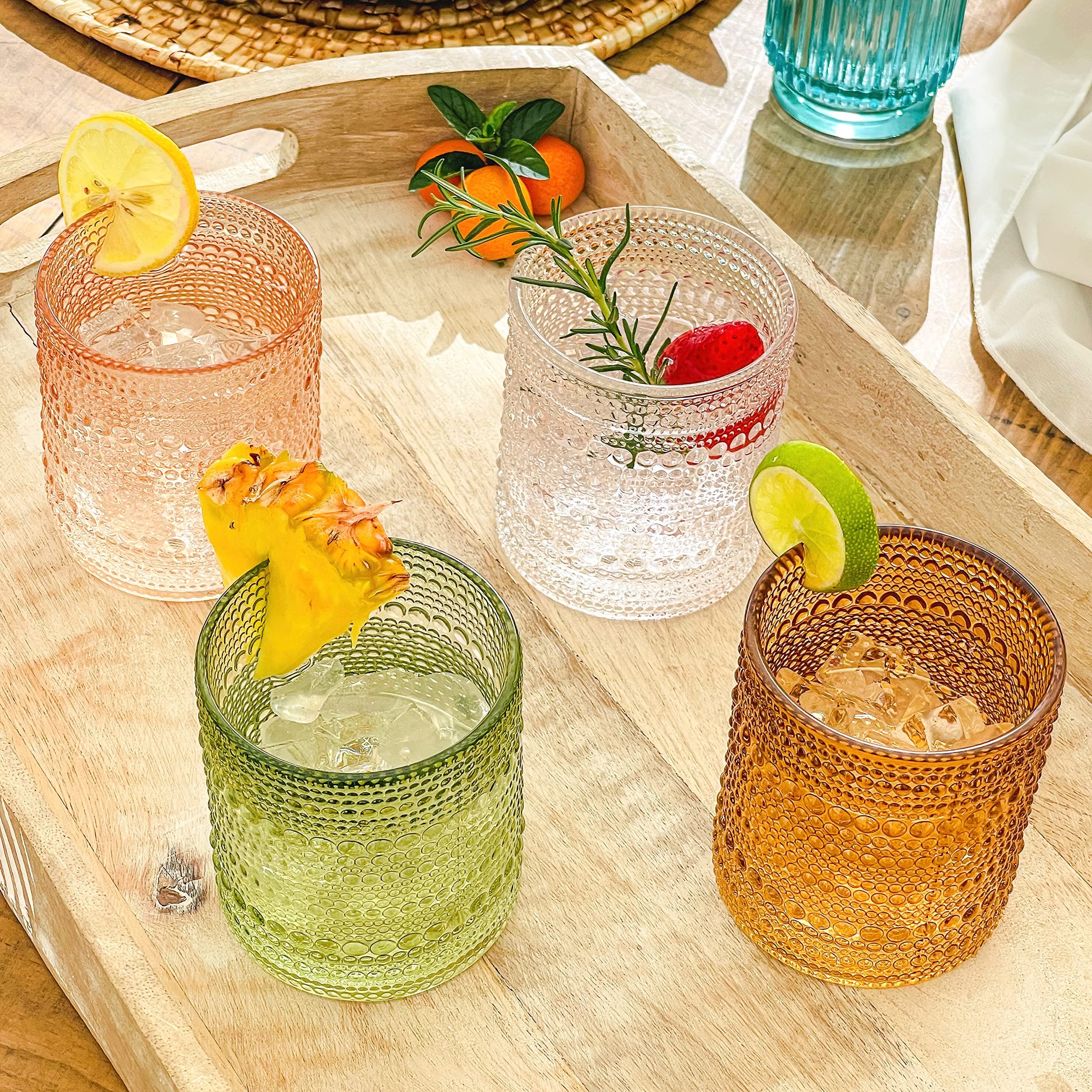 Kate Aspen Embossed Floral Detail Glass adds whimsical charm to any table.