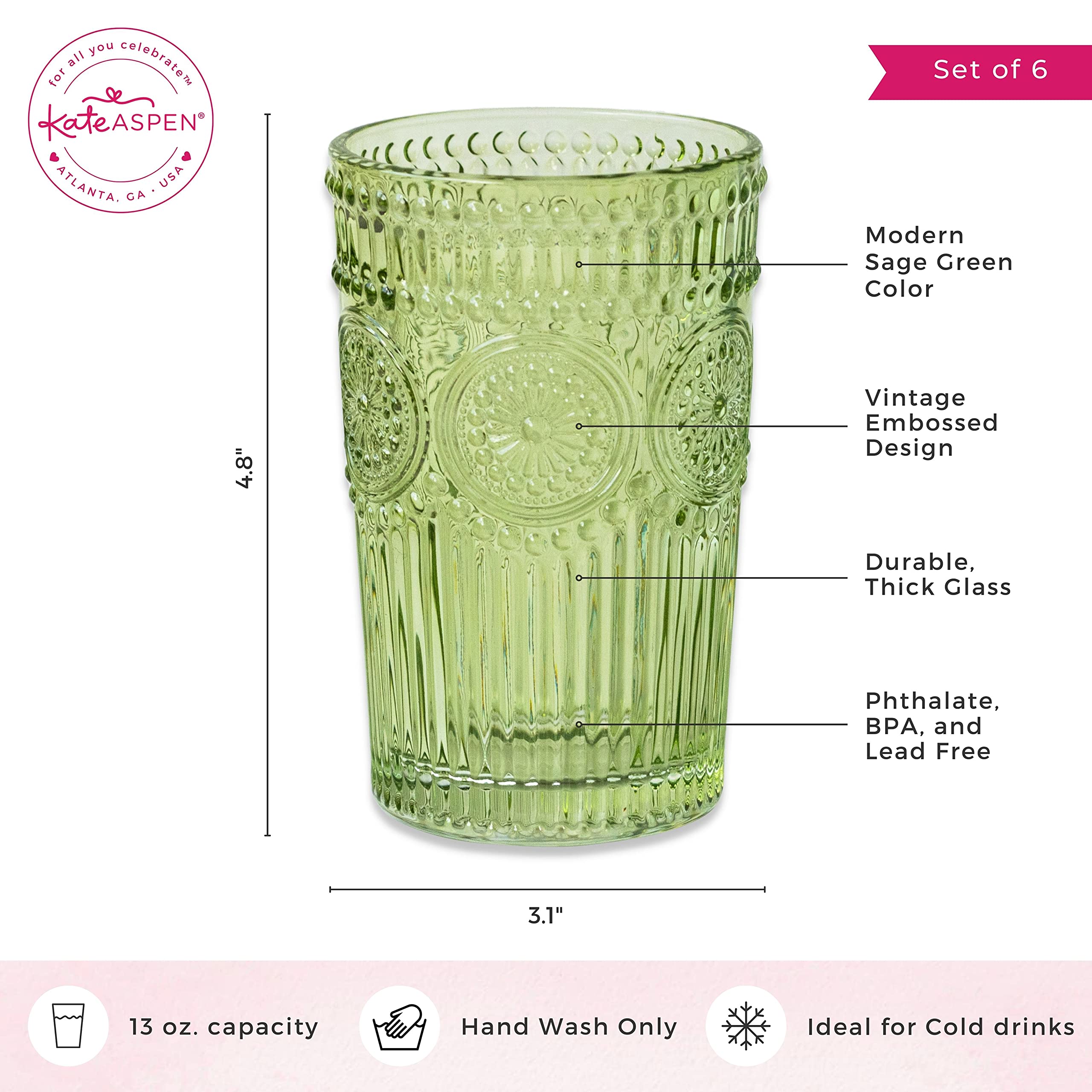 Kate Aspen hand-wash-only care to keep vintage texture pristine