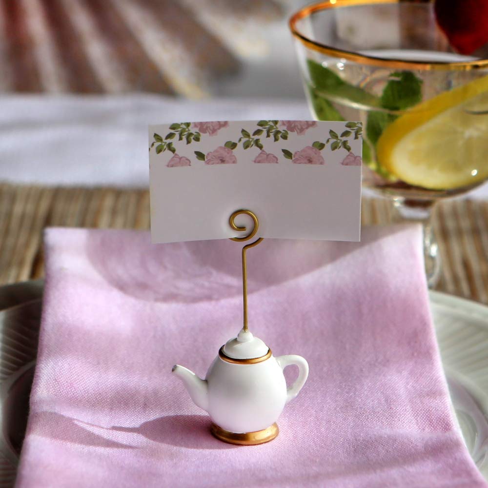 Gold stem detail on Kate Aspen Tea Time Whimsy holder