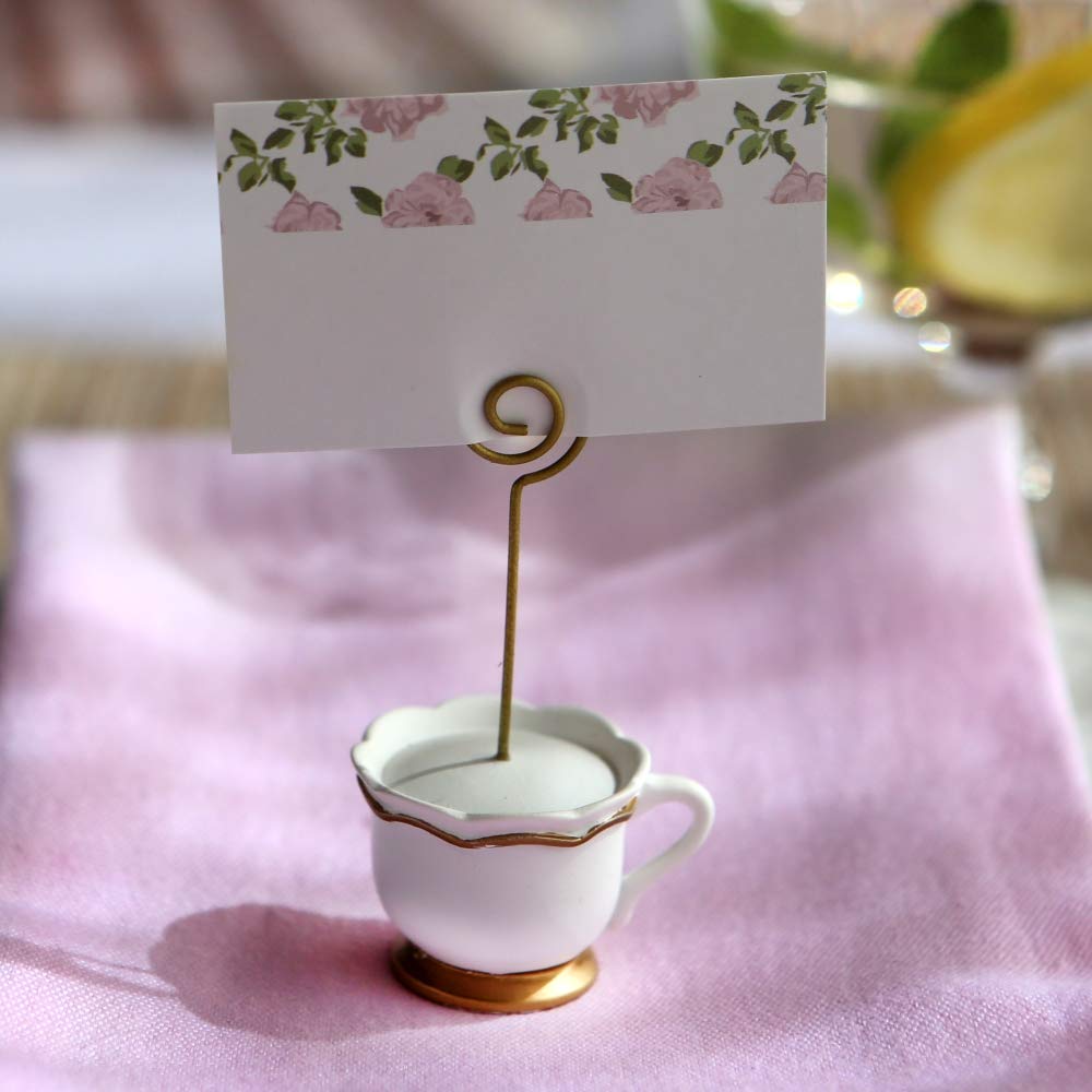 Pink floral design on Kate Aspen Tea Time Whimsy piece