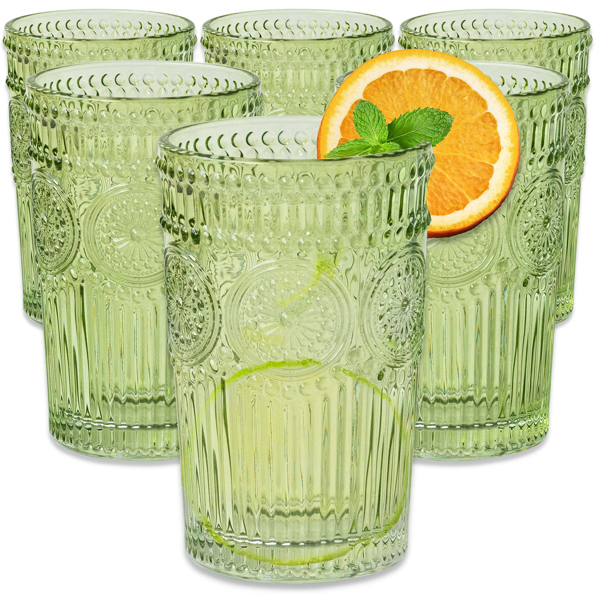 Kate Aspen vintage ribbed green glasses elevate table decor and everyday dining