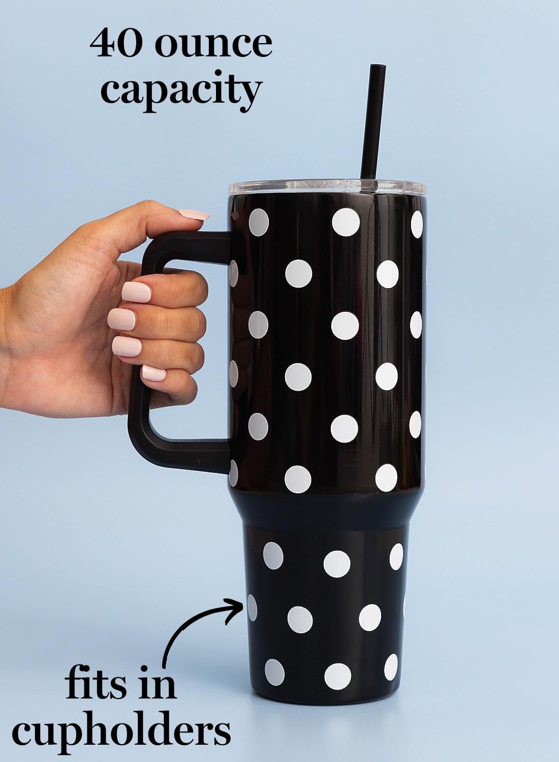 Kate Spade New York 40 oz insulated stainless steel tumbler maintains temperature on the go