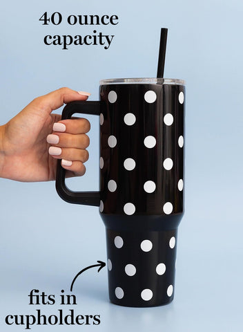Kate Spade New York 40 oz insulated stainless steel tumbler maintains temperature on the go