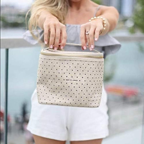Kate Spade New York Deco Dots lunch bag is travel friendly and lightweight