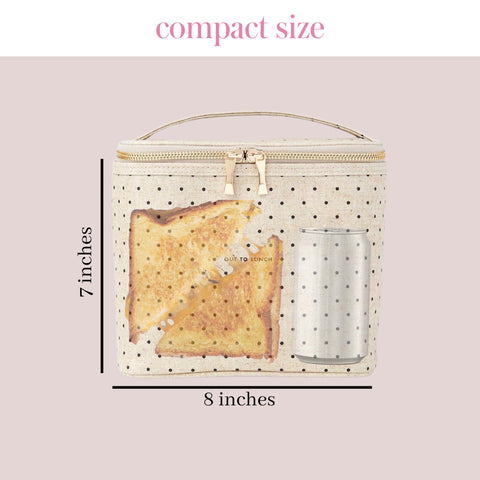 Kate Spade New York insulated lunch tote Deco Dots, secure zip closure for safe transport