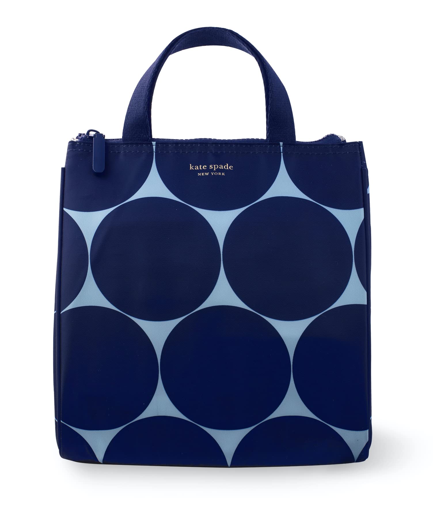 kate spade new york Joy Dot lunch bag with zip closure keeps your lunch secure on the go.