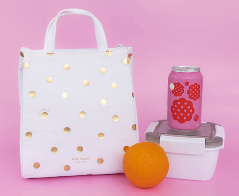 kate spade new york tote with flat base for stable countertop use