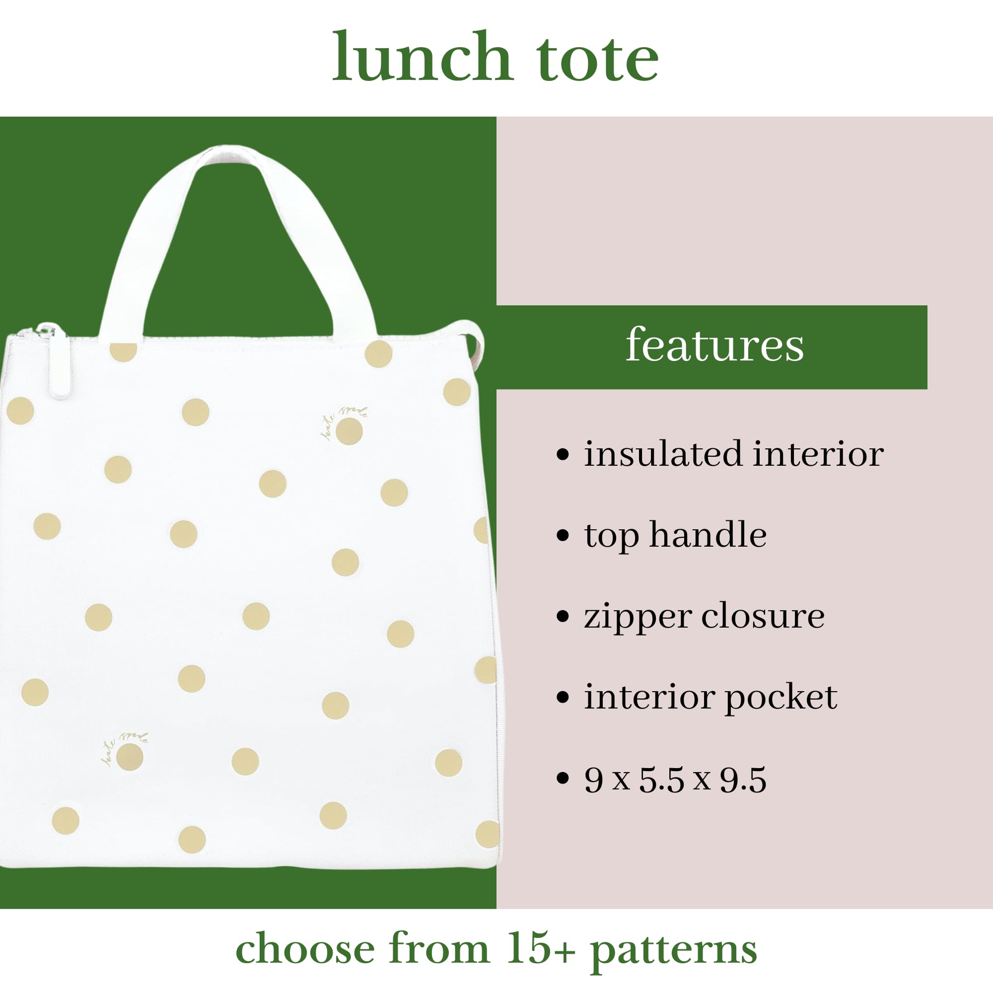 kate spade new york lunch bag gold dot logo adds signature style