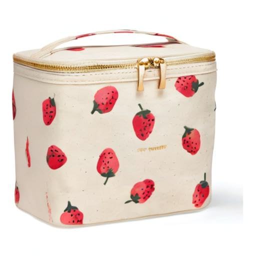 kate spade new york lunch tote strawberries on table compact and portable for lunches