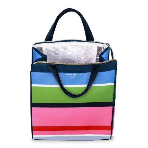 kate spade new york sunny day stripe lunch bag storage pocket for organized packing